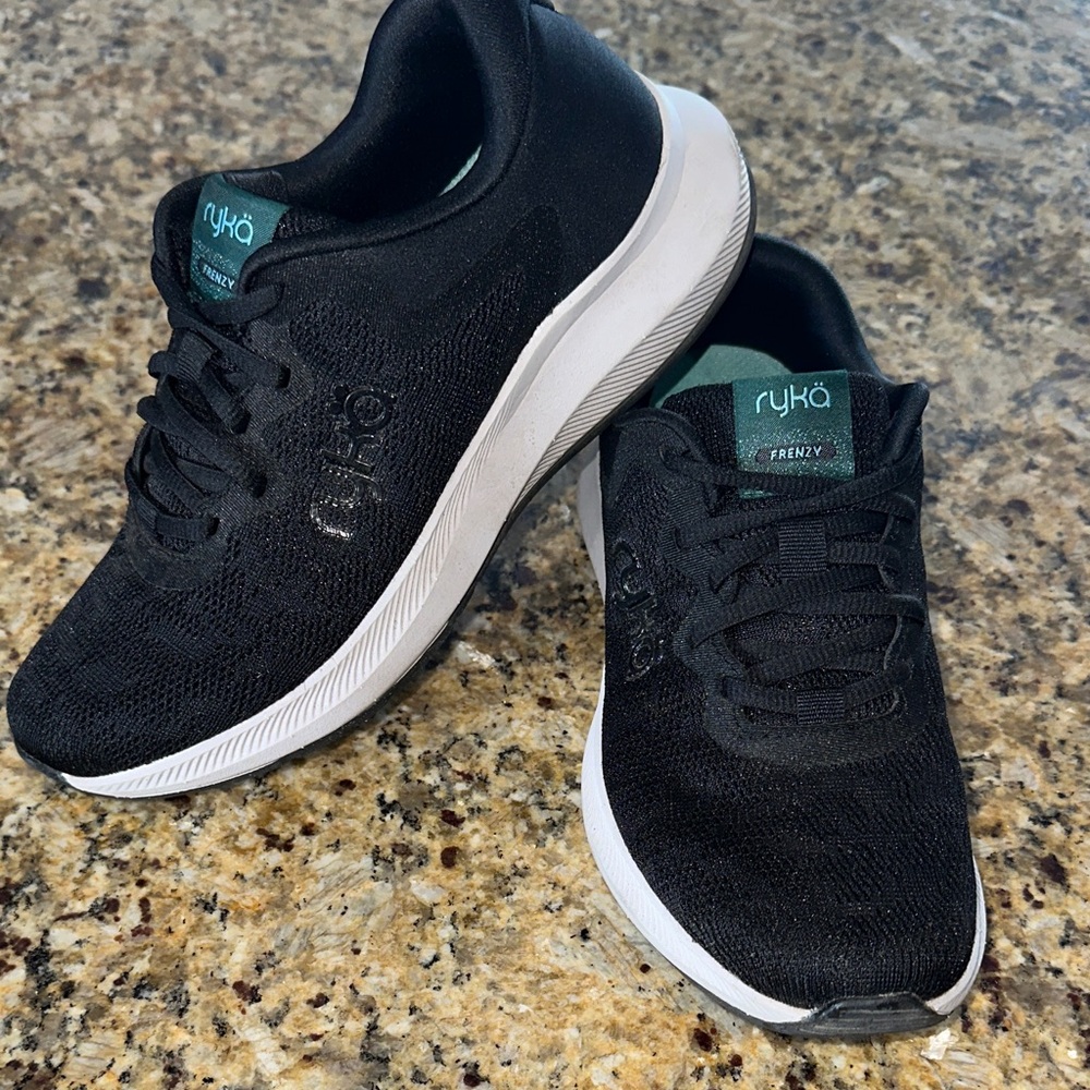 Ryka Black Athletic Shoes with White Soles